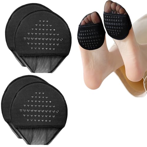 JEYORZY 2 pares Almohadillas Metatarsianas, Almohadillas para Pies, Almohadillas para Pies Tacones, Cojines de Pie para mujeres, Plantillas Tacones Altos Invisibled, Almohadilla Plantar, negro