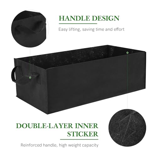 Bolsas de tela elevadas cuadradas Yarnow con drenaje para plantas L 6