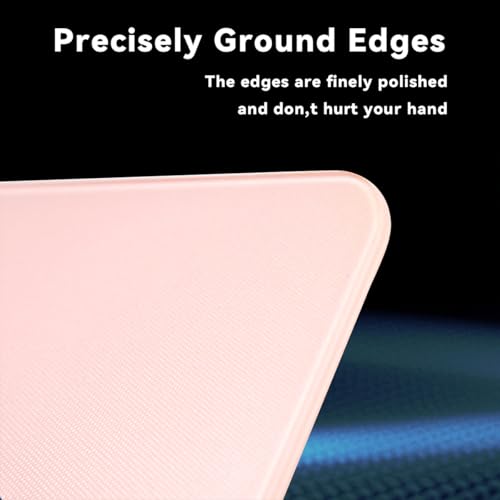 ガラス製ゲーミングマウスパッド、プロフェッショナル職人 350 x 260 x 3.2mm 大型マウスパッド キーボードマウスの精度と速度を向上 (ピンク)