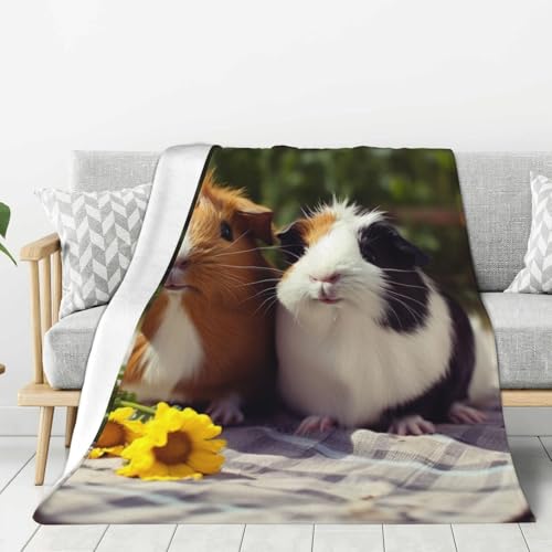 Couverture polaire douce cochon d'Inde plaid chaud lit - 2
