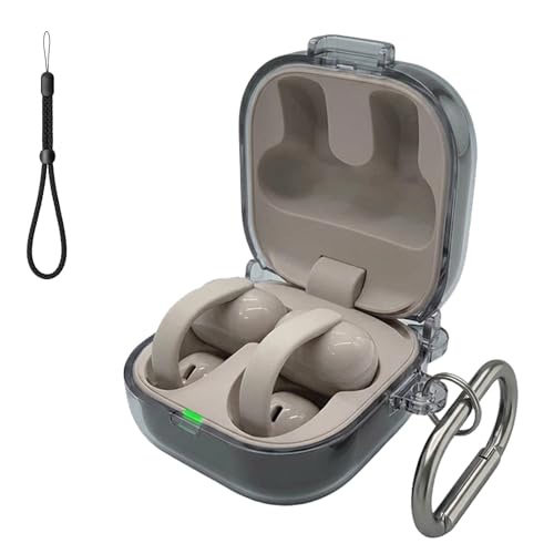 For LinkBuds Clip WF-LC900 �P�[�X �J�o�[ �yHUKWIMO�z �J���r�i�t��+�X�g���b�v�t�� �ϏՌ� �h�� �h�o �����[�d�\ �S�ʕی� �L�Y�h�~ LinkBuds Clip WF-LC900 �Ή� [�O���[]