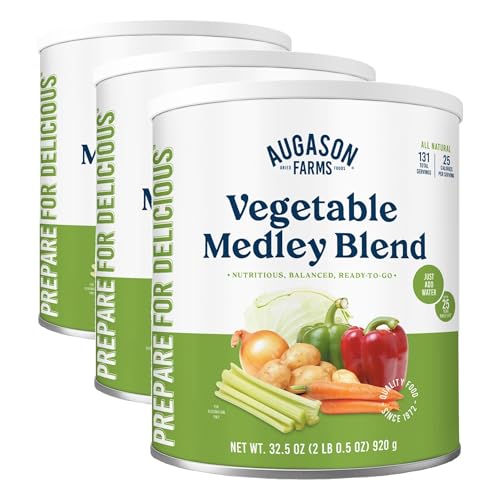 Image of Vegetable Medley Blend Can, 131 Servings, Dehydrated Mixed Veggies - Gluten Free Emergency Food Supply with Long Shelf Life for Survival, Disaster Prep & Everyday Meals (Pack of 3)