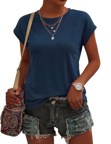 Wayleb Camisetas Básicas Mujer Manga Corta con Cuello Redondo