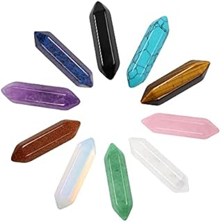 Wholesale 10pcs Natural Crystal Pendant Healing Quartz Stone Wands Set Hexagonal Reiki Stones Therapy Home Decoration
