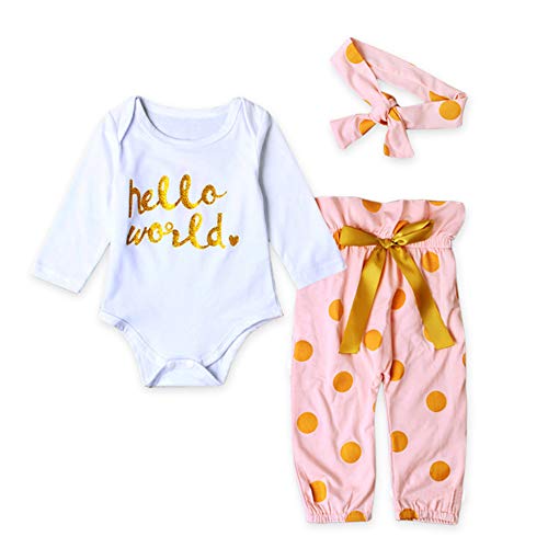 Baby Girls Pants Set 4 pcs Newborn Infant Toddler Letter Romper Arrow Heart Pants Hats Headband Layette Set Pink