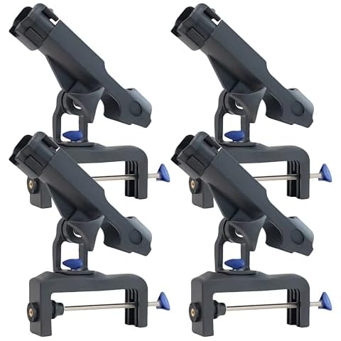 Fishing Boat Rods Holder with Large Clamp Opening 360 Degree Adjustable Fishing Rod Racks Folding Holder (RH30-4Pack) Cover