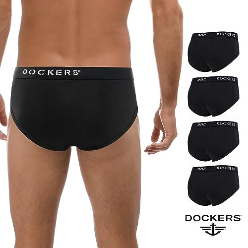 DOCKERS Mens Underwear Briefs 100% Cotton Tag-Free Bikini Brief for Men Pack of 52
