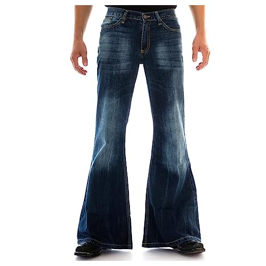 Comycom Dunkelblaue Herren Jeans Schlaghose Star Burn, Dunkelblau, 36W / 34L