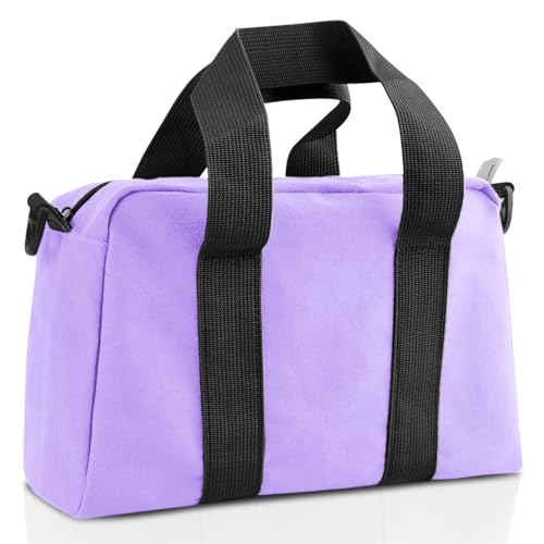 Image of Small Tool Bag, Canvas Tool Storage Bag, Large Capacity Multipurpose Zipper Soft Tote Organizer Pouch for Electrician, Plumbing, Gardening,Tools Bags for Men (Purple, 12 Inch)