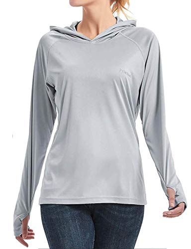 Priessei Women's Upf 50 Long Sleeve Uv Protection Sun Shirt Hoodie Outdoor Performance Grey Xl #TOP1