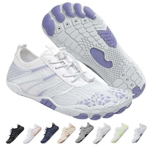 Image of Beach Water Shoes for Women Men Quick Dry Non-Slip Wide Toe Hike Barefoot Footwear for Beach Pool Aqua Swim Surf Walk