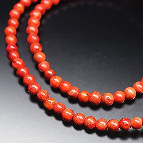 Perles de corail rouge rondes 4mm fil de gemmes en vrac pour loisirs créatifs et bijoux