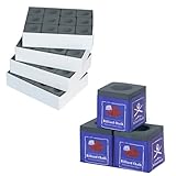 Kmise Professional Pool Cue Chalk, 12 Cubs / 48 Cubs, with Storage Box, Fine Powder, 4 Colors, Billiard Cue Chalk Suitable for Each Cue Tip Size (Grey, 48 Pack)
