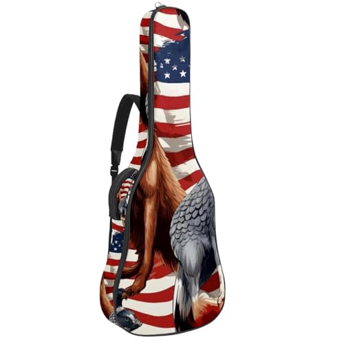 Sac pour guitare acoustique 41 pouces étanche avec motif drapeau américain