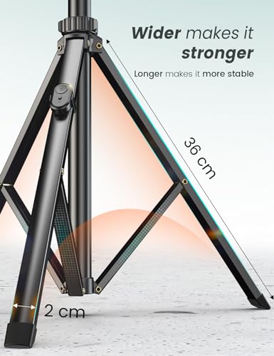 71''/180cm Extendable Phone Tripod Aluminum, Portable Stand for Video Recording, Travel Tripod for iPhone/Cell Phone/Camera Video Light, Compatible with Smartphones, DSLR