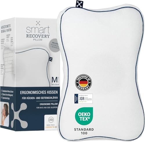 smartsleep® Soft Recovery Pillow – Ergonomisches Nackenstützkissen aus Visco-Schaum mit Kopfmulde – Orthopädisches Kissen für Rücken- &...