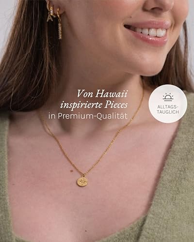 Purelei Compass Kette Damen – Edelstahl Halskette, wasserfest & verstellbar, 45-50 cm – eleganter Schmuck Anhänger… – Ansicht 3