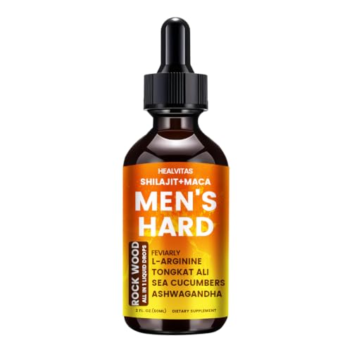 HEALVITAS Booster for Men Liquid Drops - 10-in-1 Testosterone Support with Shilajit, Maca, Longjack - Fast Absorbing, 30-Day Supply