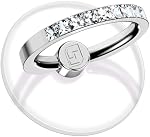 Jsoerpay Transparent Phone Ring Holder 2 Pcs, Clear Cell Phone Ring Holder with Diamond, Finger Grip 360°Rotation Compatible with Most of The Phones, Tablet and Case