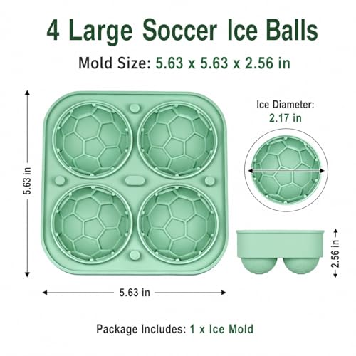 Molde para cubitos de hielo en forma de balón de fútbol de silicona miniatura 4