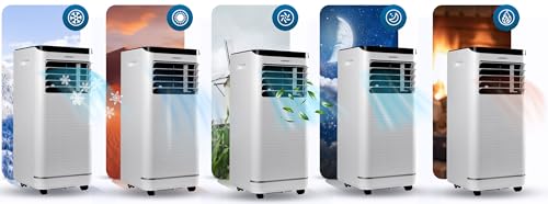 Berdsen Condizionatore Portatile 9000 Btu - 4 In 1 Con Ventola, Deumidificatore, Modalità Sleep - Tuya Smart App - Efficienza Energetica - 9