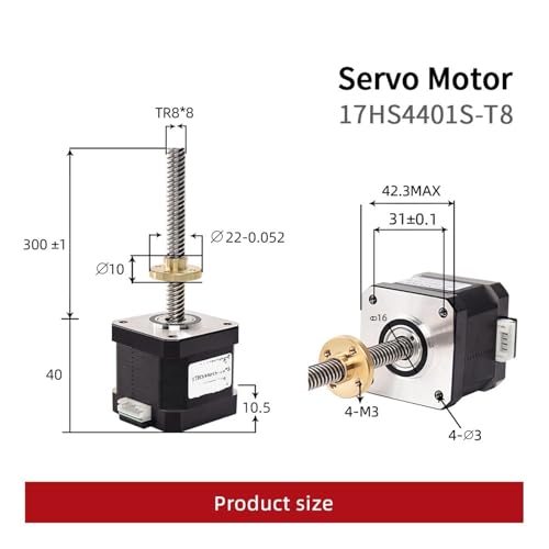 Moteur Nema 17 17HS4401S à vis trapézoïdale éliminant le jeu mécanique axial - 2