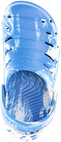 Rugged Shark Molded Clog For Boys, Lightweight Eva Clog With Swivel Ankle Strap, Blue/White, Youth 1 #TOP2
