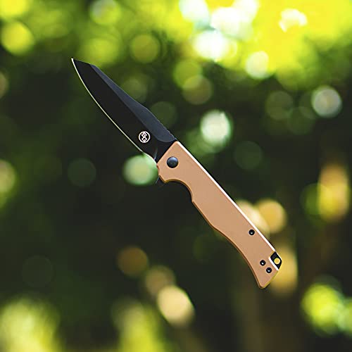Statgear Ausus Slim - D2 Folding Everyday Carry Edc Pocket Knife (Tan) #TOP3