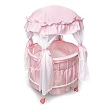 The Ashton-Drake Galleries Royal Baby Pink Domed Canopy Baby Doll Crib with Bedding
