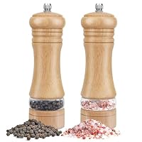 Set 2 Macinasale E Macinapepe In Legno Con Vassoio – Macinino In Ceramica Regolabile, 21,5 Cm - 3