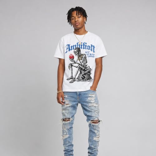 Image of DopeSkill Graphic Tee Streetwear Hip Hop Hypebeast Street Style Unisex T-Shirt Sneaker Colour Matching Shirts Horror Skeleton