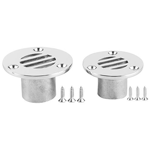 BORDSTRACT Drenaje de Piso de Cubierta Accesorios de Hardware de Drenaje de Piso Cuadrado de Acero Inoxidable con Tornillo de Montaje de 3 Piezas para Uso en Barcos de Pesca y Yates(25mm)
