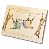 So funktioniert es: Einfach den richtigen Geldbetrag auswählen, zwischen die beiden Holzplatten legen, die Schnüre so einstellen, dass sie die beiden Platten verbinden und fertig ist das Geschenk!