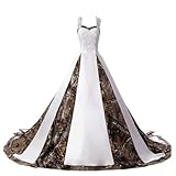 ZVOCY Women's Camouflage Wedding Dresses for Bride Satin Camo Long Formal Gown for Wedding White 6