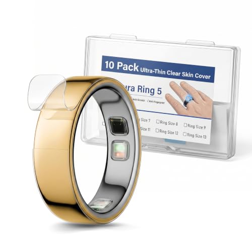 RXYKEJI Ultra-Thin Clear Cover Compatible with Ou-ra Ring Gen 5 Size 9: 10 Pack Transparent Invisible Anti-Scratch Protector Skin Films for Ou-ra Ring 5