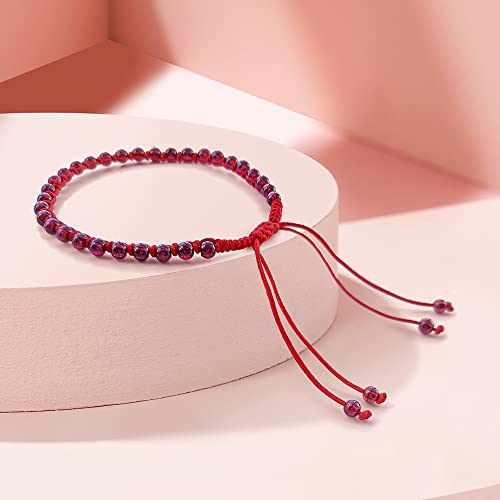 Positivelady Red String Bracelet Garnet January Birthstone Braided Adjustable Birthday Commemorative Gift For Her… #TOP1