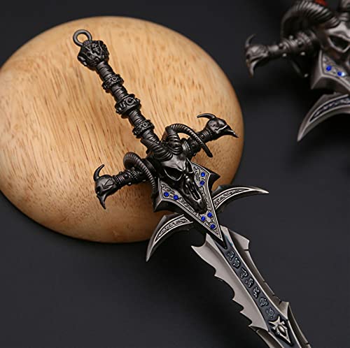 FAYAIALO Mini Frostmourne Sword Lich King Metal Sword Foam Arthas Sword Cosplay Sword Model Desktop Display Collectibles (8.7 inches) - Thumbnail 4
