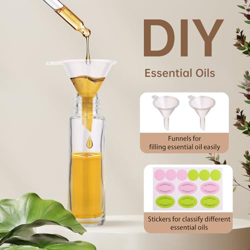 inice 12 Pack Essential Oil Roller Bottles 10ml Clear Glass Bottles Stainless Steel Roll On Ball Metal Cap for Daily Care4