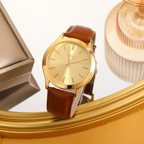 BUREI Men Wrist Watches Fashion Analog Stainless Steel Quartz Waterproof Watches for Men,Gifts for Men