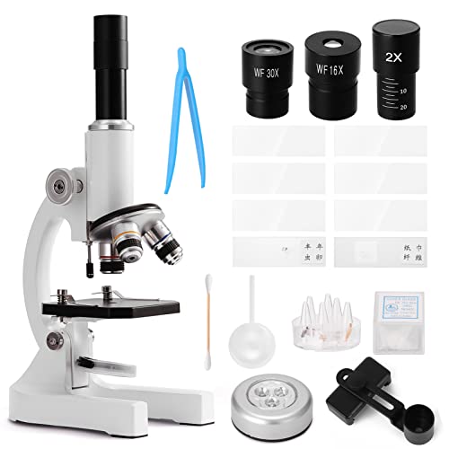 Duotar Microscópio óptico monocular 64X-2400X Escola primária Ciência para crianças Biologia experim