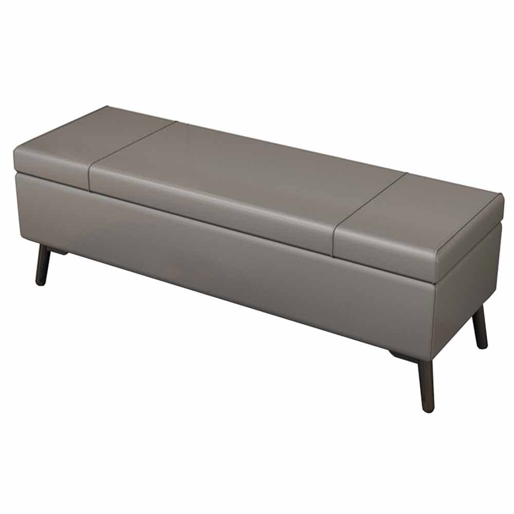 Pouf de rangement pliable grande capacité coffre simili et pieds fer