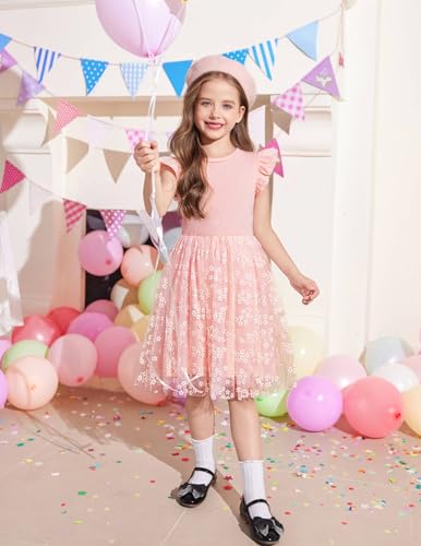 Image of Arshiner Toddler Tutu Dress Little Girls Fluffy Summer Dresses Casual Party Tulle Sundress for Kids 2-6Y