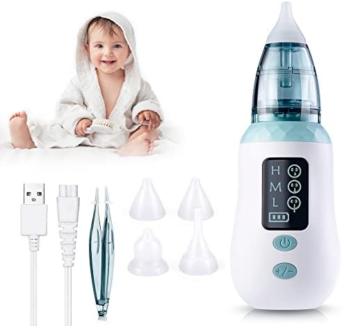Nasal Aspirator for Baby, Adjustable Suction Baby Nasal Aspirator Nose Sucker for Baby Rechargeable Nose Cleaner, Electric Nose Sucker for Newborn Infants Booger Sucker Snot Mucus Remover Nose Sucker