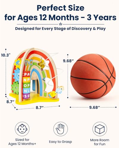 9-in-1 Baby Wooden Activity Cube Toy for 1 Year Old - Image 3