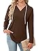 Womens Tops Trendy Long Sleeve Shirts Blouses Tunics Dressy Casual Sweaters Hoodies Sweatshirt for Women Chocolate Brown Early Fall Fashion Clothes Must Haves Winter Clothing Cowboy Chic Outfits 2025