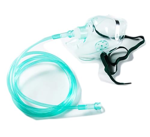 yuwell Adult Oxygen Mask with 6.6' Tubing and Adjustable Elastic Strap - 2 Packs