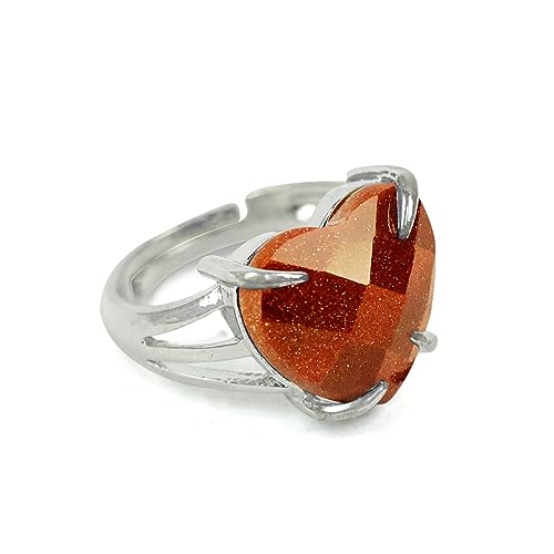 Image of Reiki Crystal Products Adjustable Rings, Amethyst, Black tourmaline, Goldstone brown, Green Jade, Lapis Lazuli, Opalite, Red Jasper, Rose Quartz, Tiger eye, Gemstone Ring