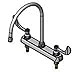 T&S Brass B-1120-135X-WH4 Workboard Faucet, Deck Mount, 8-3/4" Swivel Gooseneck, Stream Regulator, 8"