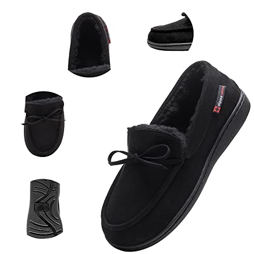 Alpine Swiss Vayla Womens Moccasin Slippers Warm Shearling Comfortable House Shoes2