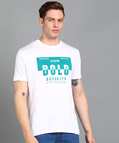 Image of Urbano Fashion Men's Graphic Printed Round Neck Half Sleeve Slim Fit Cotton T-Shirt